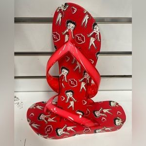 Betty Boop red sandals sizes eight.